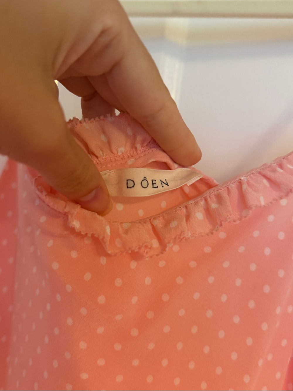 DÔEN Pink Polka Dot Slip Dress - Picture 3 of 3